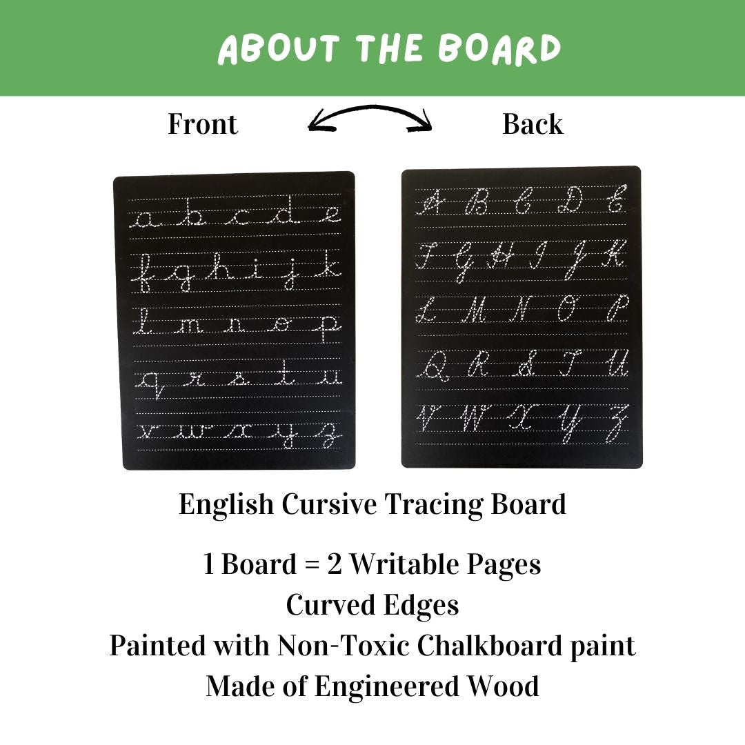 English Cursive Tracing Board