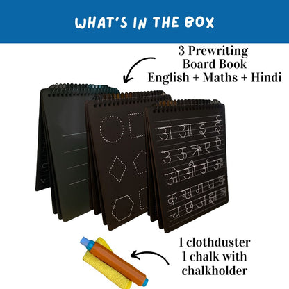 Prewriting Boards - Set Of Three ( English+Maths+Hindi )