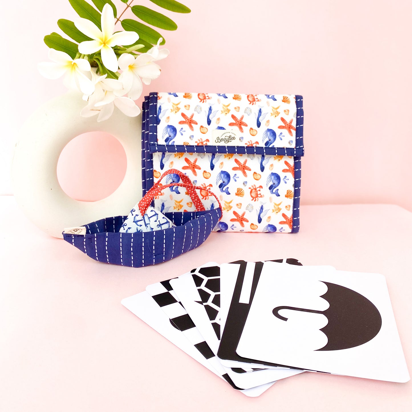 Nautical Cardholder and Crinkle Toy