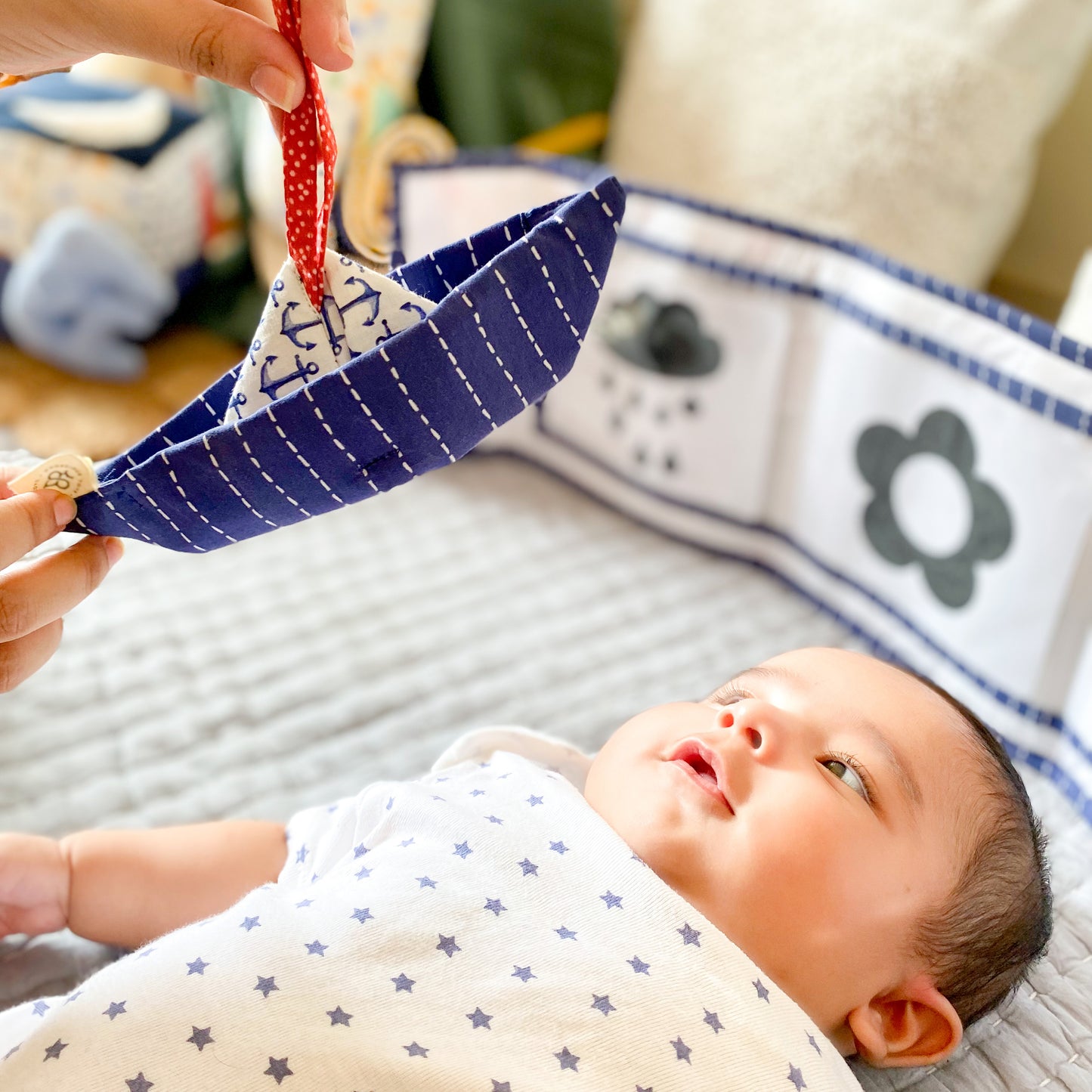 Nautical Cardholder and Crinkle Toy